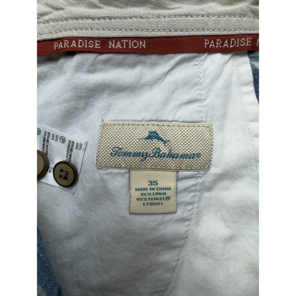 Tommy Bahama Shorts Mens 35 Plaid Linen Blend‎ Flat Front Casual Summer Golf - Picture 7 of 11